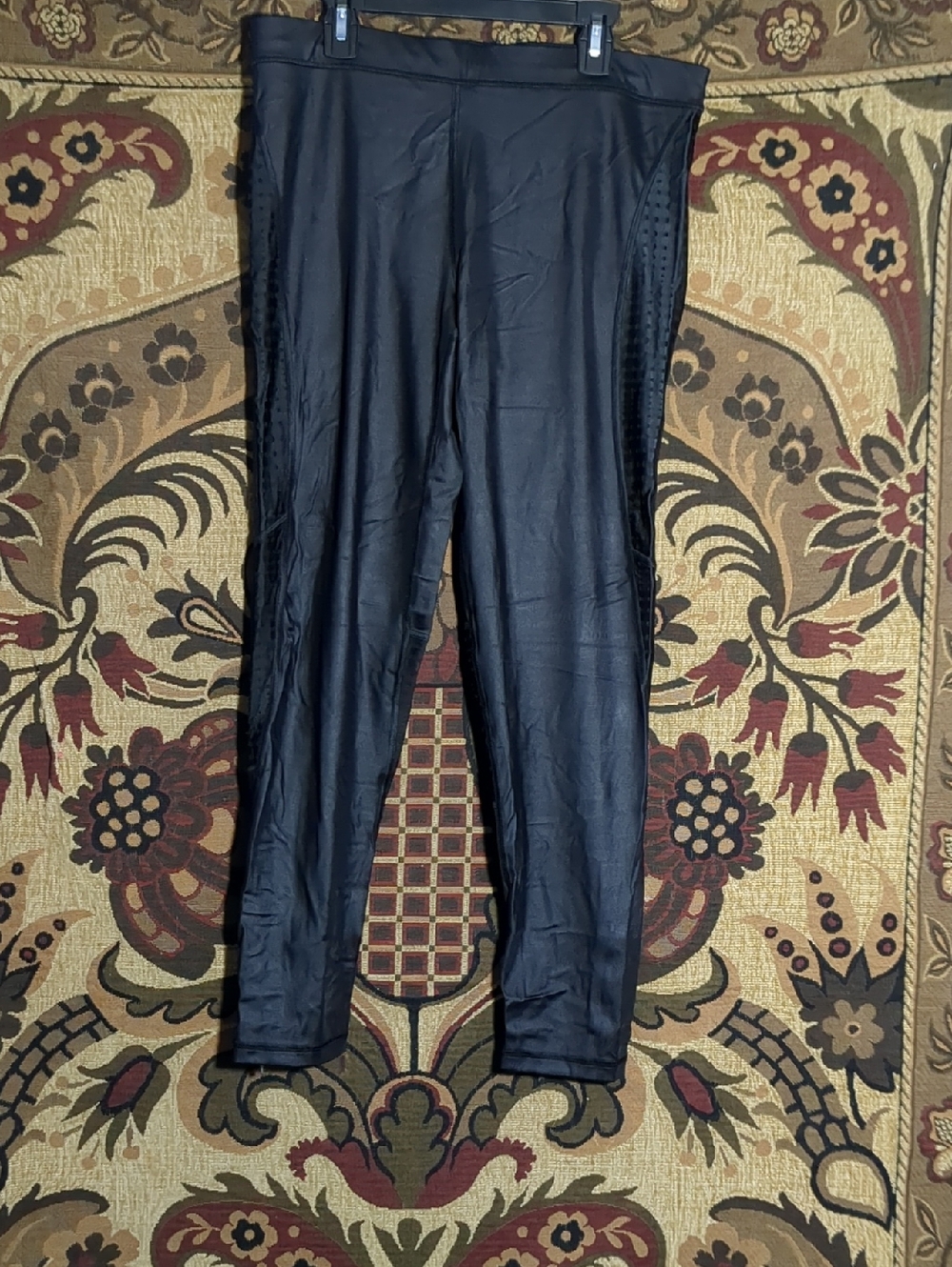 Victoria's Secret Black medium rise Leggings with Side Mesh Panels